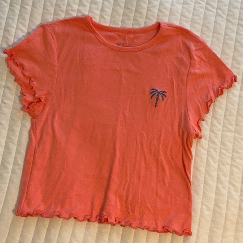 Roxy Coral Tee with Palm Embroidery